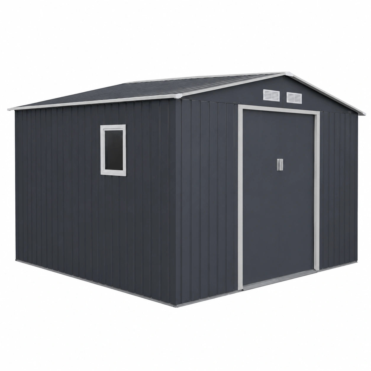 Abri de jardin, en métal, coloris anthracite, pour le jardin