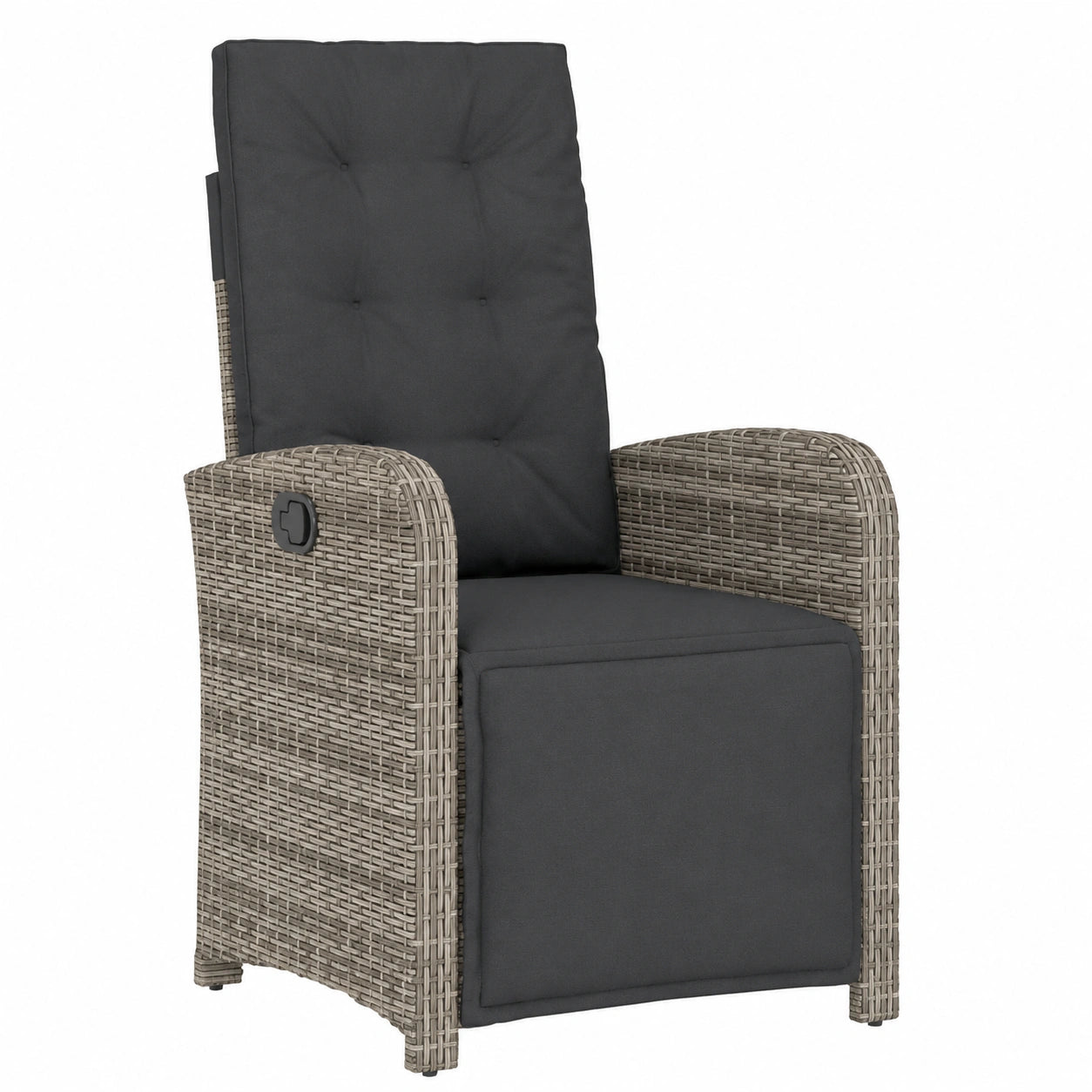 Fauteuil, en résine tressée, coloris gris, pour le salon ou la chambre