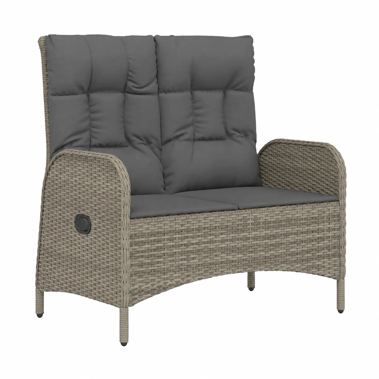 Banc, en résine tressée, coloris gris, pour les espaces de vie