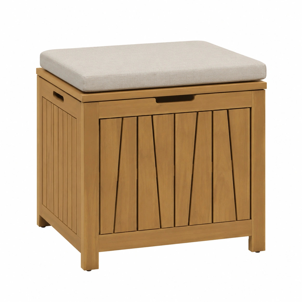 Coffre de rangement, avec rangement, coloris beige, pour les espaces de vie