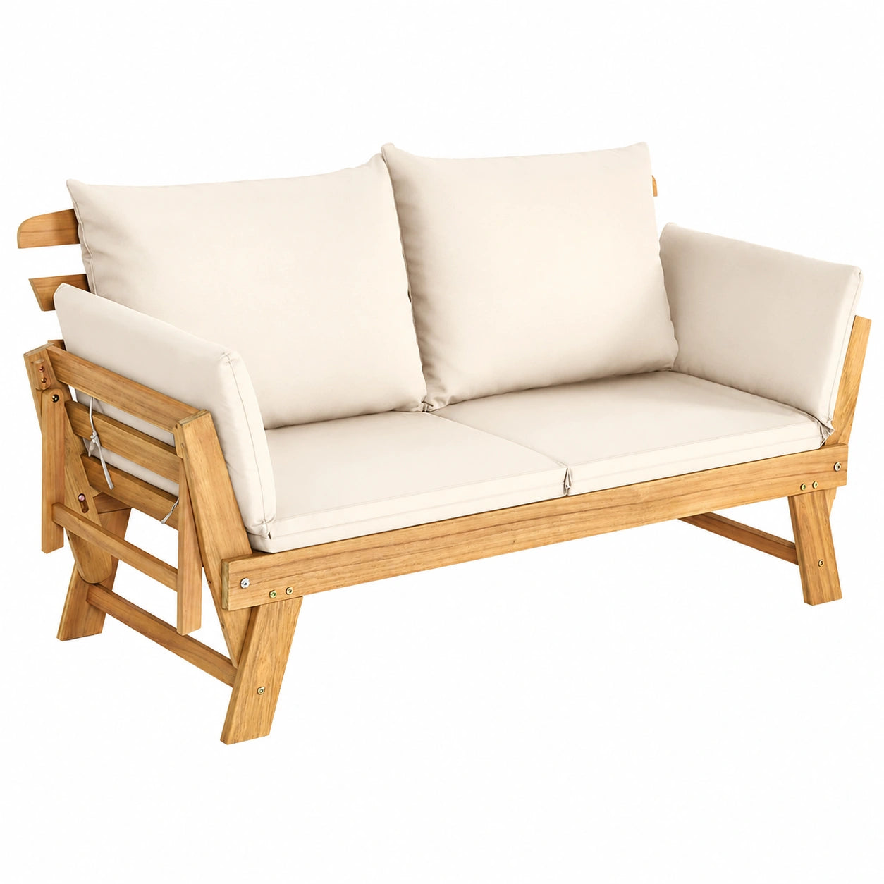 Canapé convertible, 2 places, extensible, réglable, coloris blanc, pour le salon ou la chambre d’amis