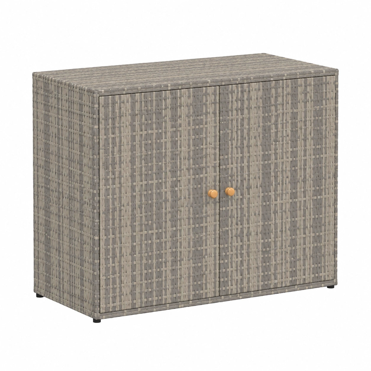 Armoire, avec rangement, en résine tressée, coloris gris, 100 x 55,5 x 80 cm, pour la chambre