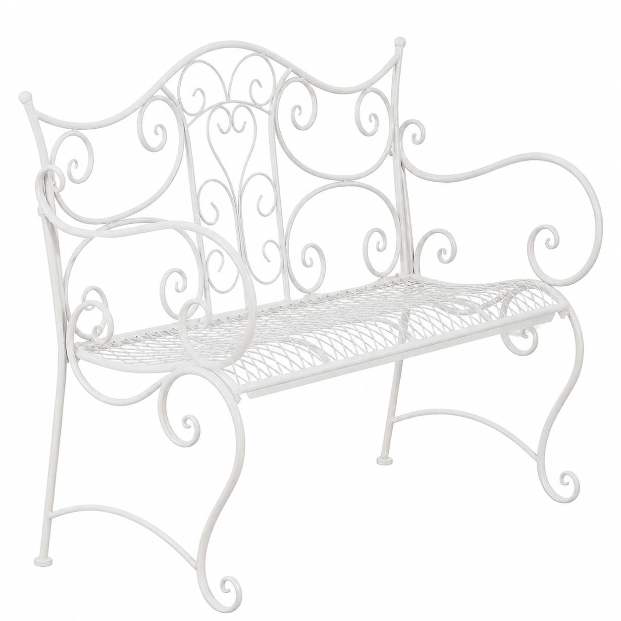 Banquette, 3 places, coloris blanc, pour l’entrée ou le salon