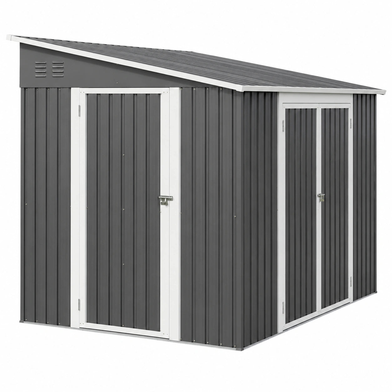Abri de jardin, en métal, avec rangement, avec portes, pour le jardin
