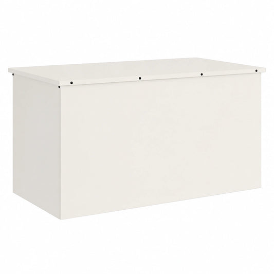 Coffre de rangement, en acier, avec rangement, coloris blanc, 100 x 50,5 x 50 cm, pour les espaces de vie