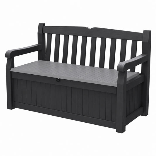 Banc, avec rangement, coloris gris, pour les espaces de vie