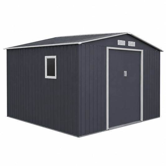 Abri de jardin, en métal, coloris anthracite, pour le jardin