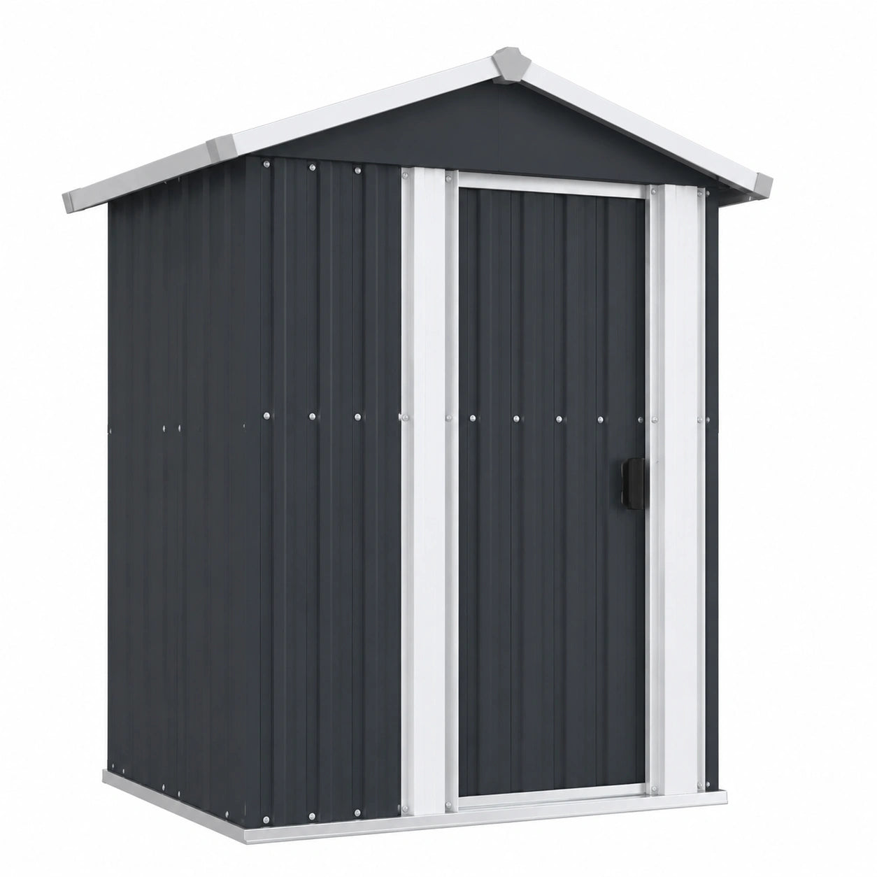 Abri de jardin, avec rangement, en acier, 126 x 97,5 x 177 cm, coloris anthracite, pour le jardin