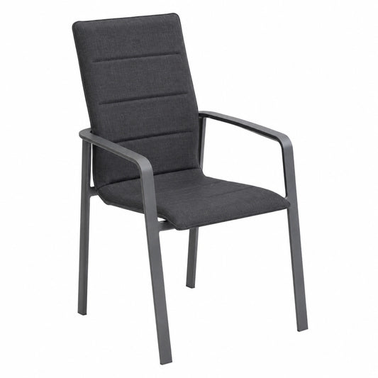 Fauteuil, en aluminium, coloris anthracite et graphite, pour le salon ou la chambre