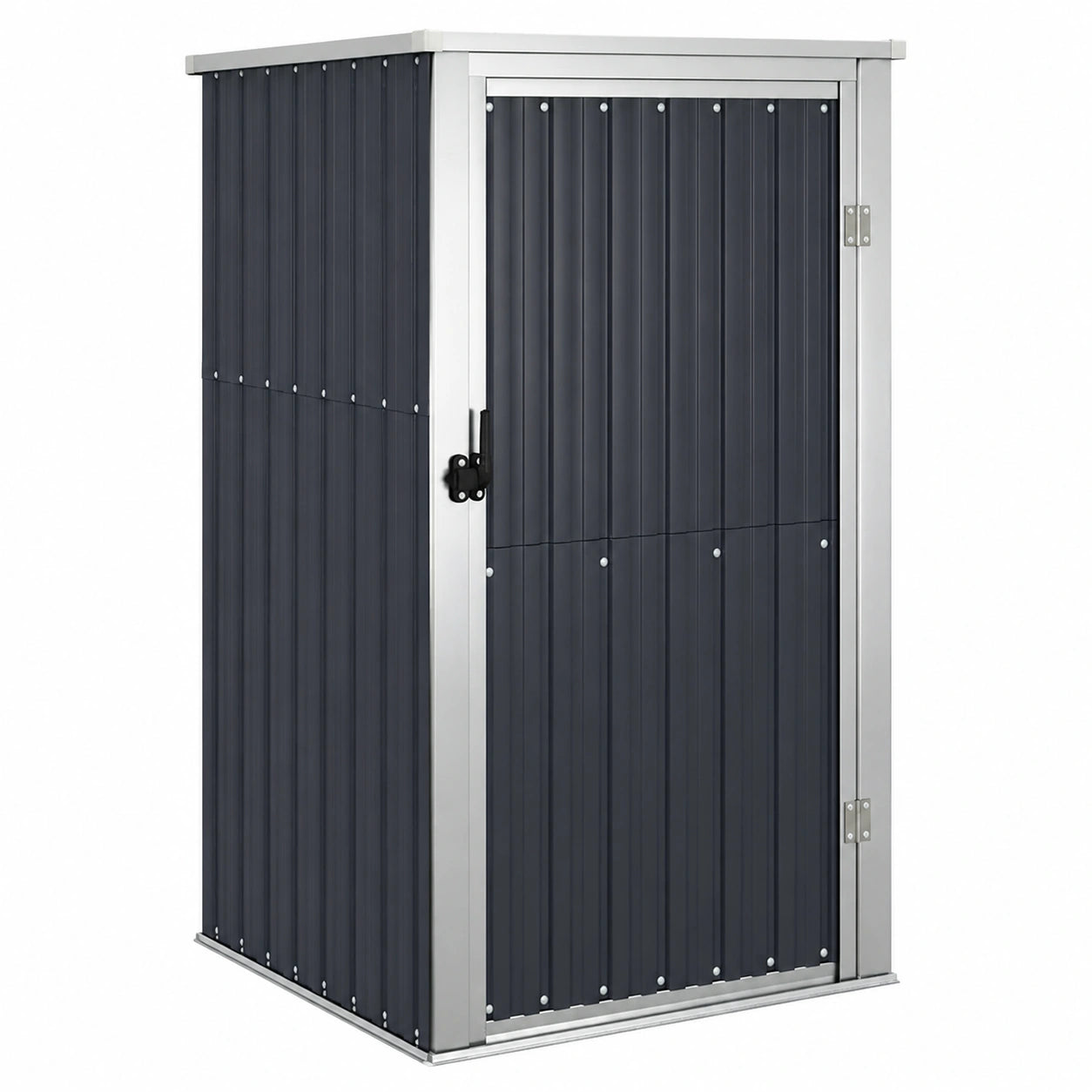 Armoire, en acier, avec rangement, avec portes, coloris anthracite, 88 x 89 x 159 cm, pour la chambre