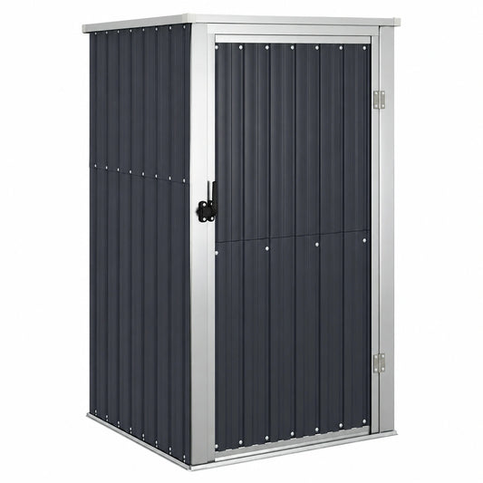 Armoire, en acier, avec rangement, avec portes, coloris anthracite, 88 x 89 x 159 cm, pour la chambre