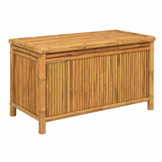 Coffre de rangement, avec rangement, en bambou, 110 x 52 x 55 cm, pour les espaces de vie