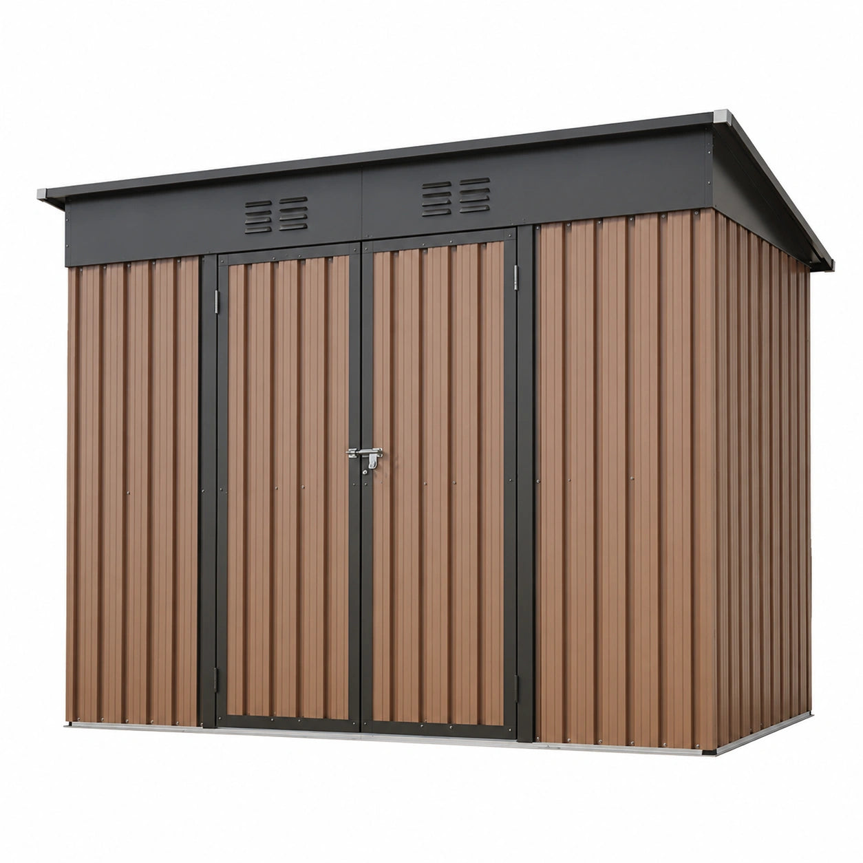 Abri de jardin, en métal, coloris brun, pour le jardin