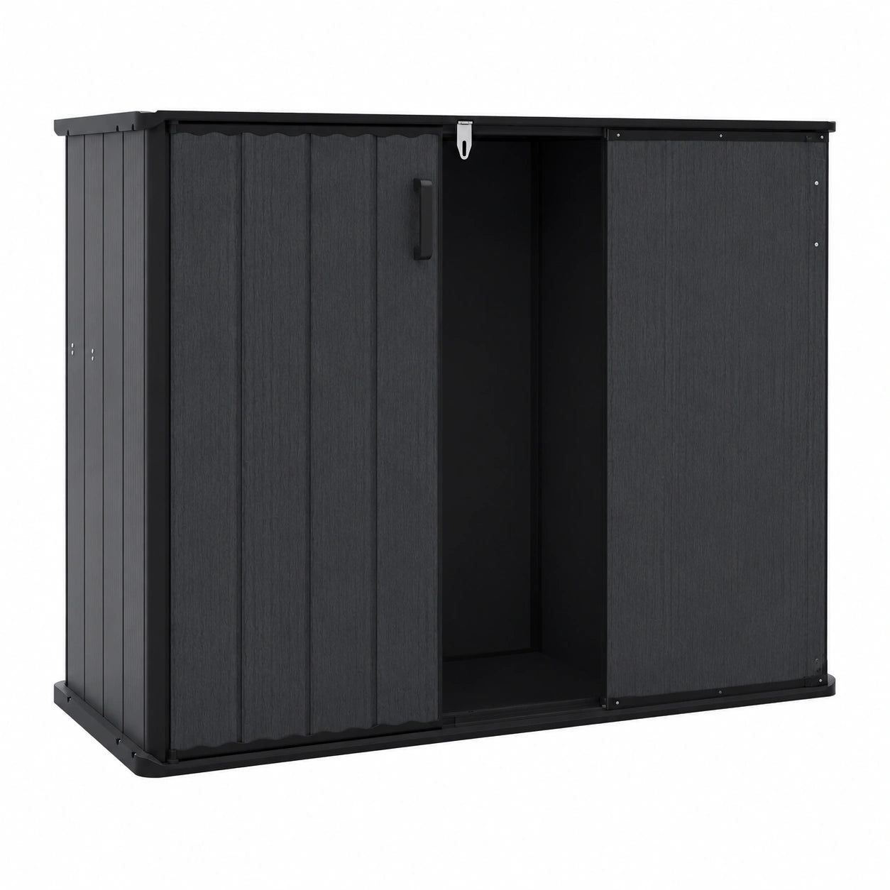 Armoire, avec rangement, avec portes, 120 x 65 x 117 cm, coloris noir, pour la chambre