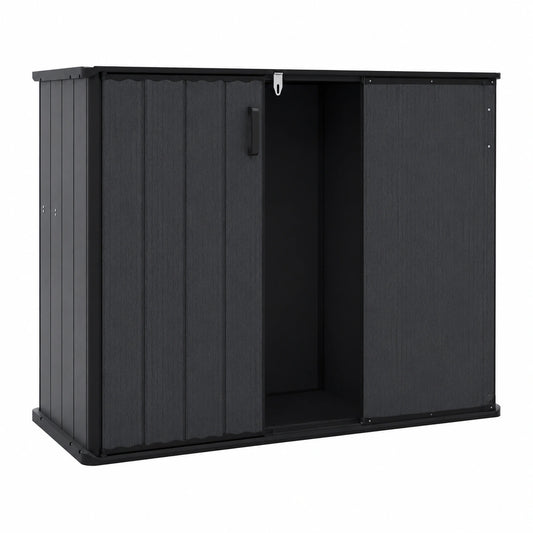 Armoire, avec rangement, avec portes, 120 x 65 x 117 cm, coloris noir, pour la chambre