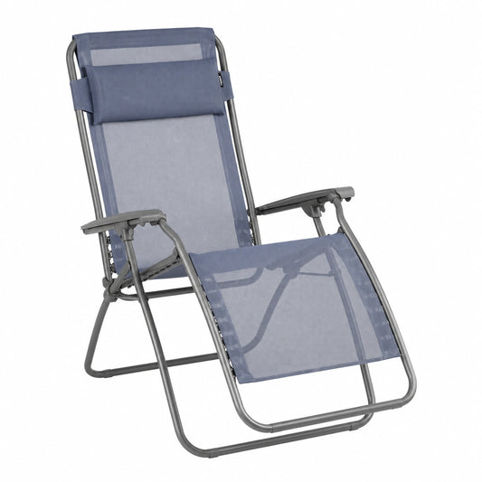Chaise longue, coloris bleu, pour la terrasse ou le jardin