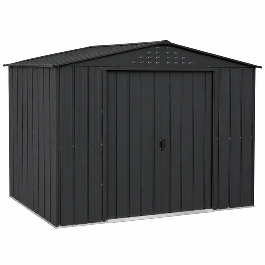Abri de jardin, en acier, coloris anthracite, pour le jardin