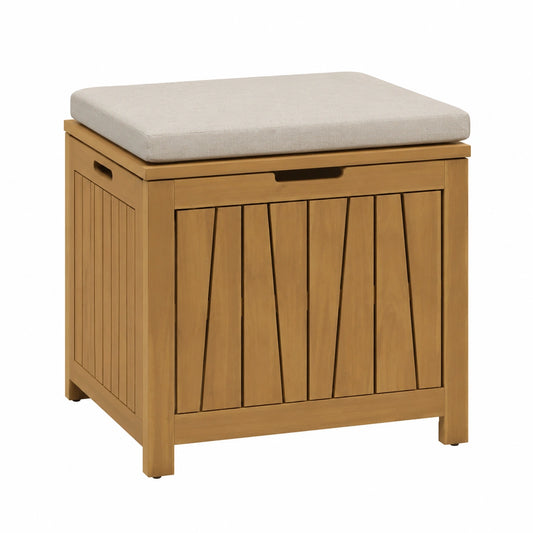 Coffre de rangement, avec rangement, coloris beige, pour les espaces de vie