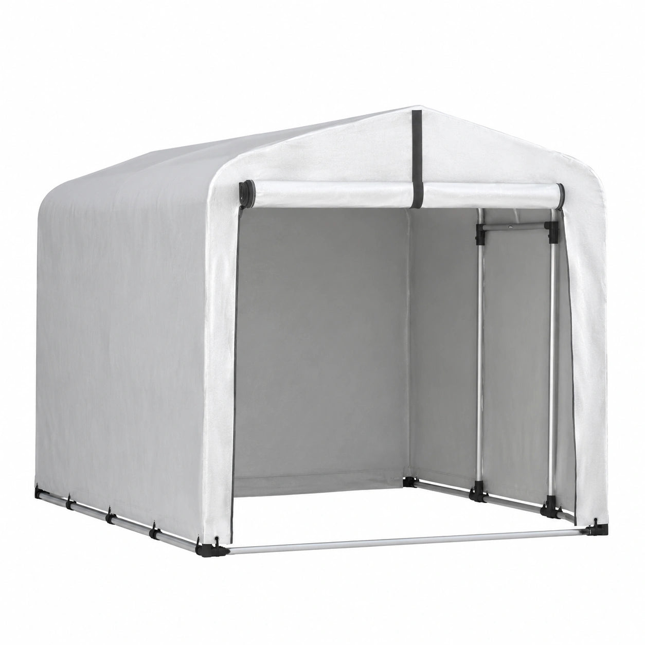 Abri de jardin, avec rangement, coloris argenté, 159 x 165 x 219 cm, pour le jardin