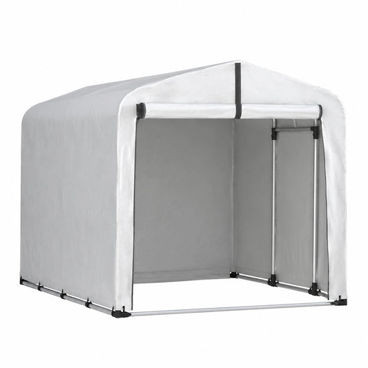 Abri de jardin, avec rangement, coloris argenté, 159 x 165 x 219 cm, pour le jardin