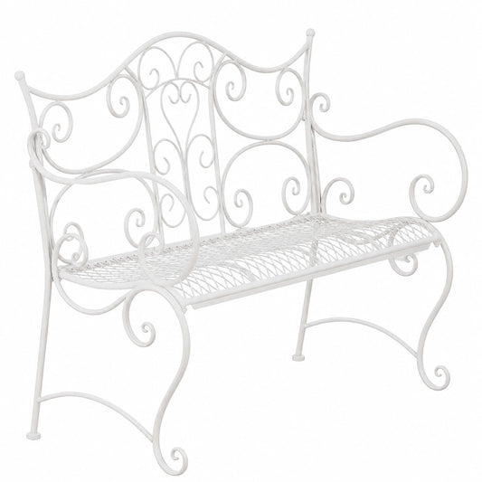 Banquette, 3 places, coloris blanc, pour l’entrée ou le salon