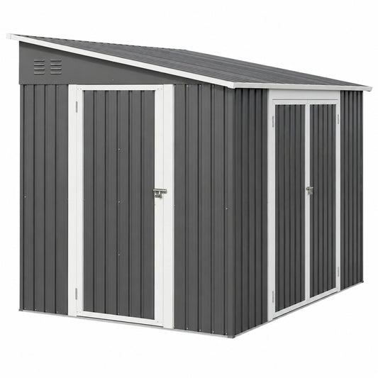 Abri de jardin, en métal, avec rangement, avec portes, pour le jardin