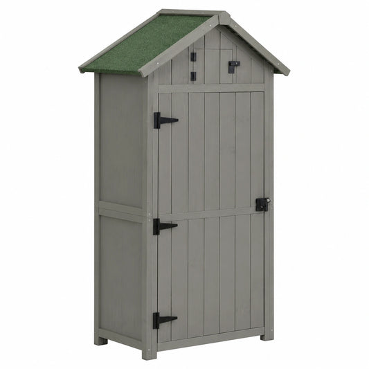 Armoire, avec rangement, avec étagères, avec portes, 77 x 54 x 179 cm, coloris gris, pour la chambre